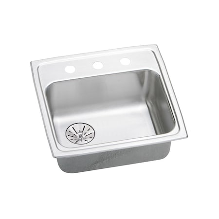 Elkay Lustertone Stainless Steel 19 X 18 X 6-1/2 Single Bowl Top Mount Ada Sink With Perfect Drain LRADQ191865LPD3